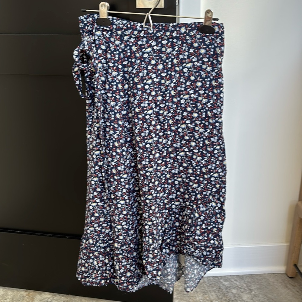 Madewell Midi Floral Wrap Skirt with Tie